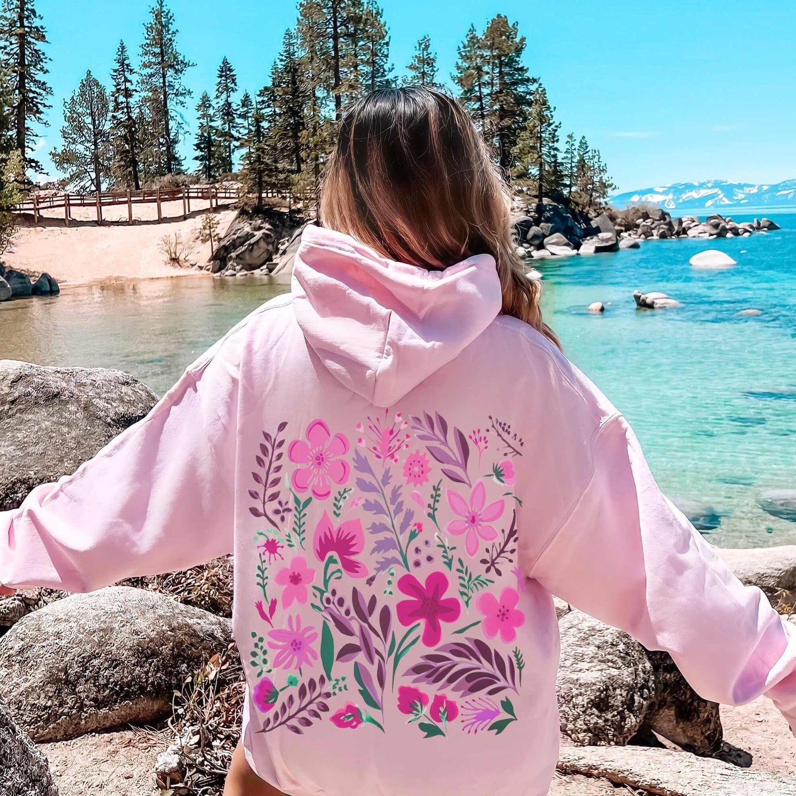 Floral hoodie sale