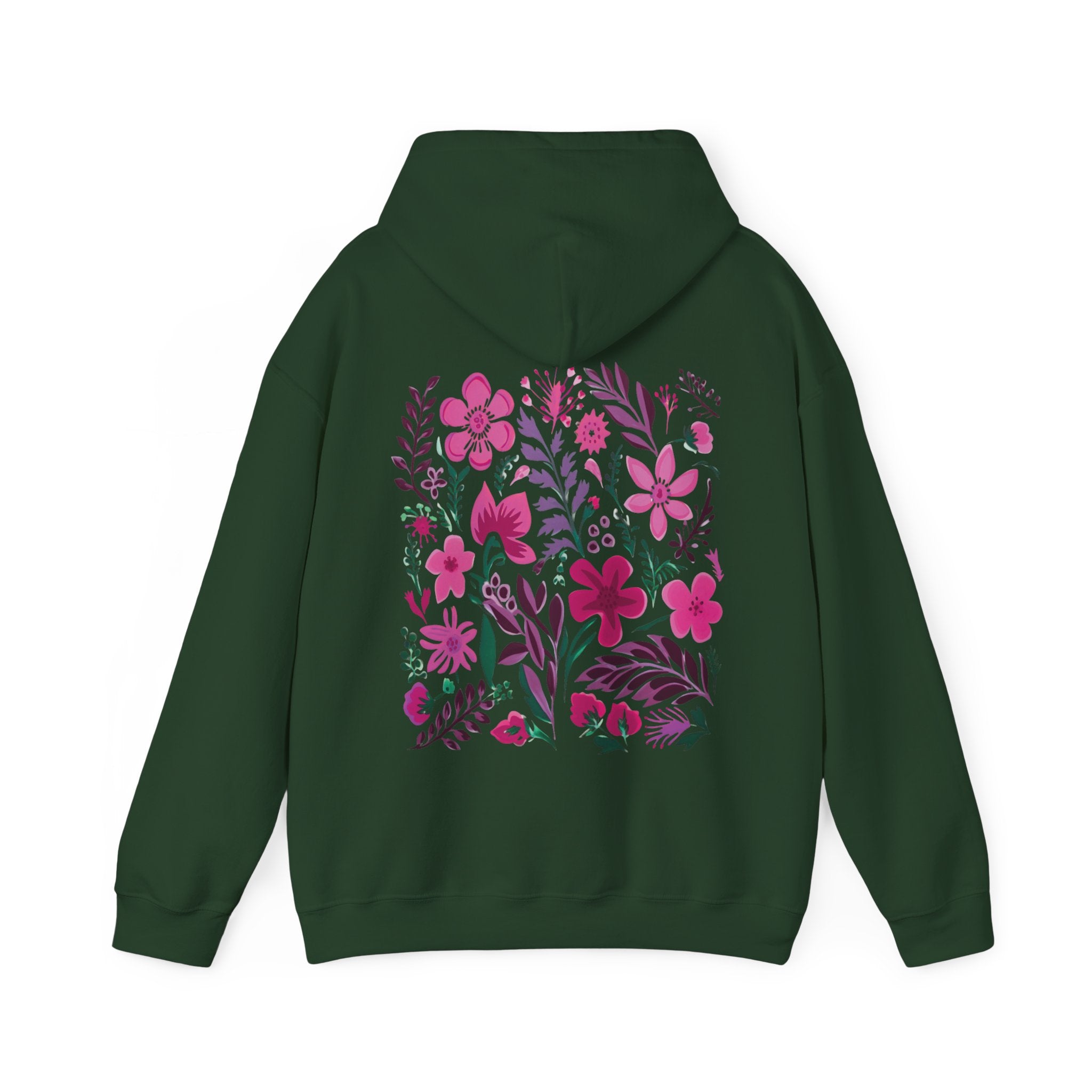 Green & hotsell Pink Foral X-Large Hoodie