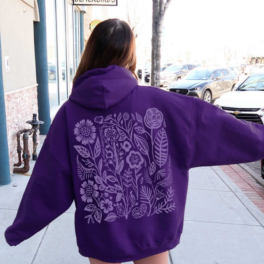 Purple Flower Hoodie