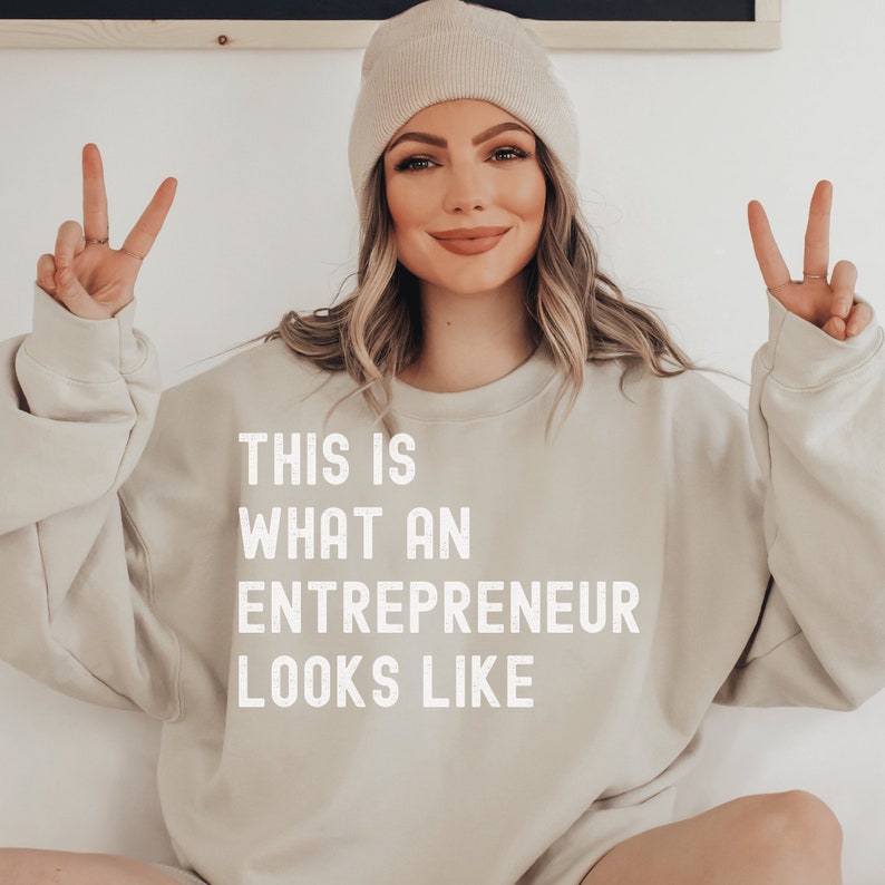 beige  unisex entrepreneur sweatshirt that says this is what an entrepreneur looks like