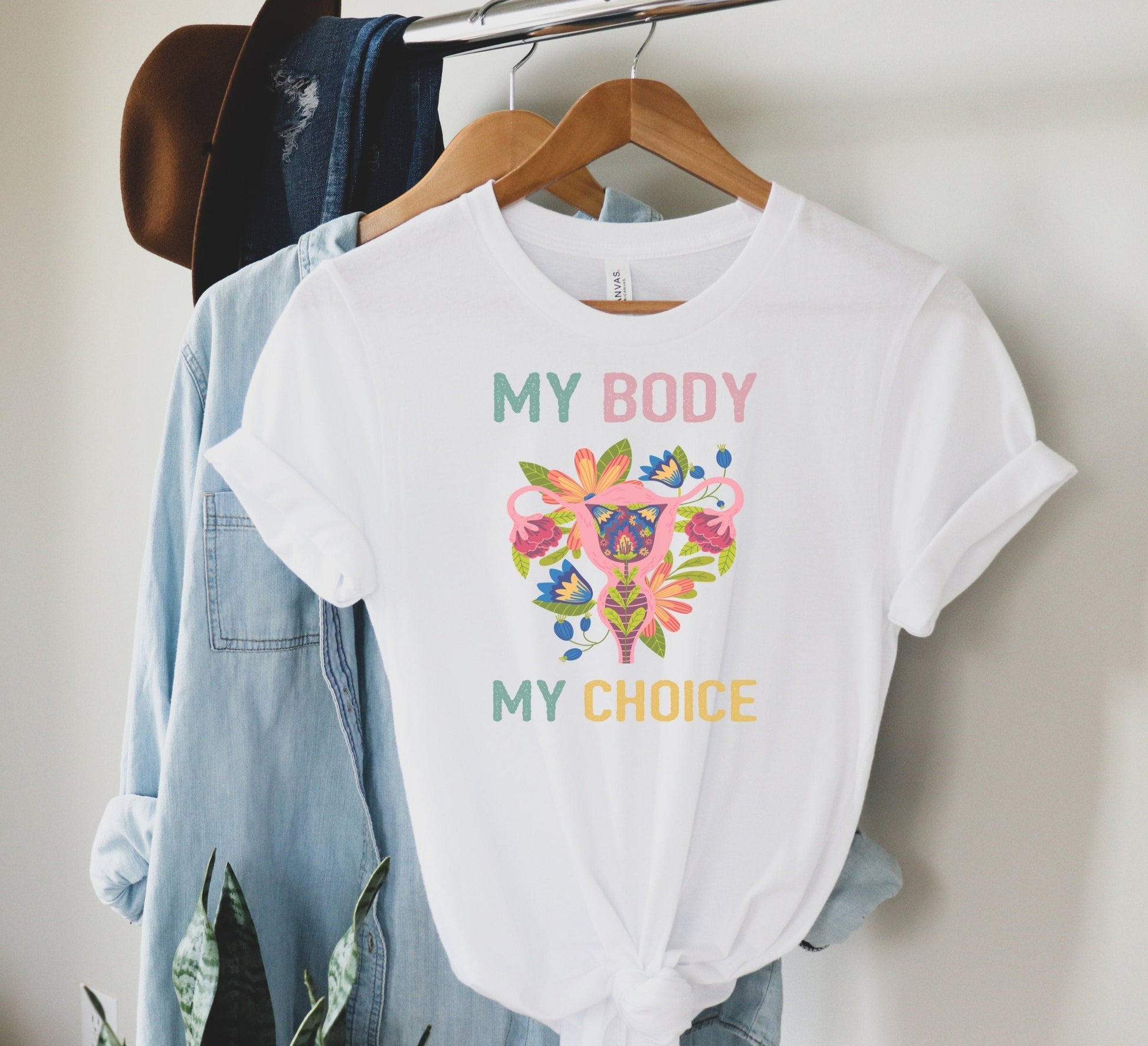 white unisex my body my choice tshirt