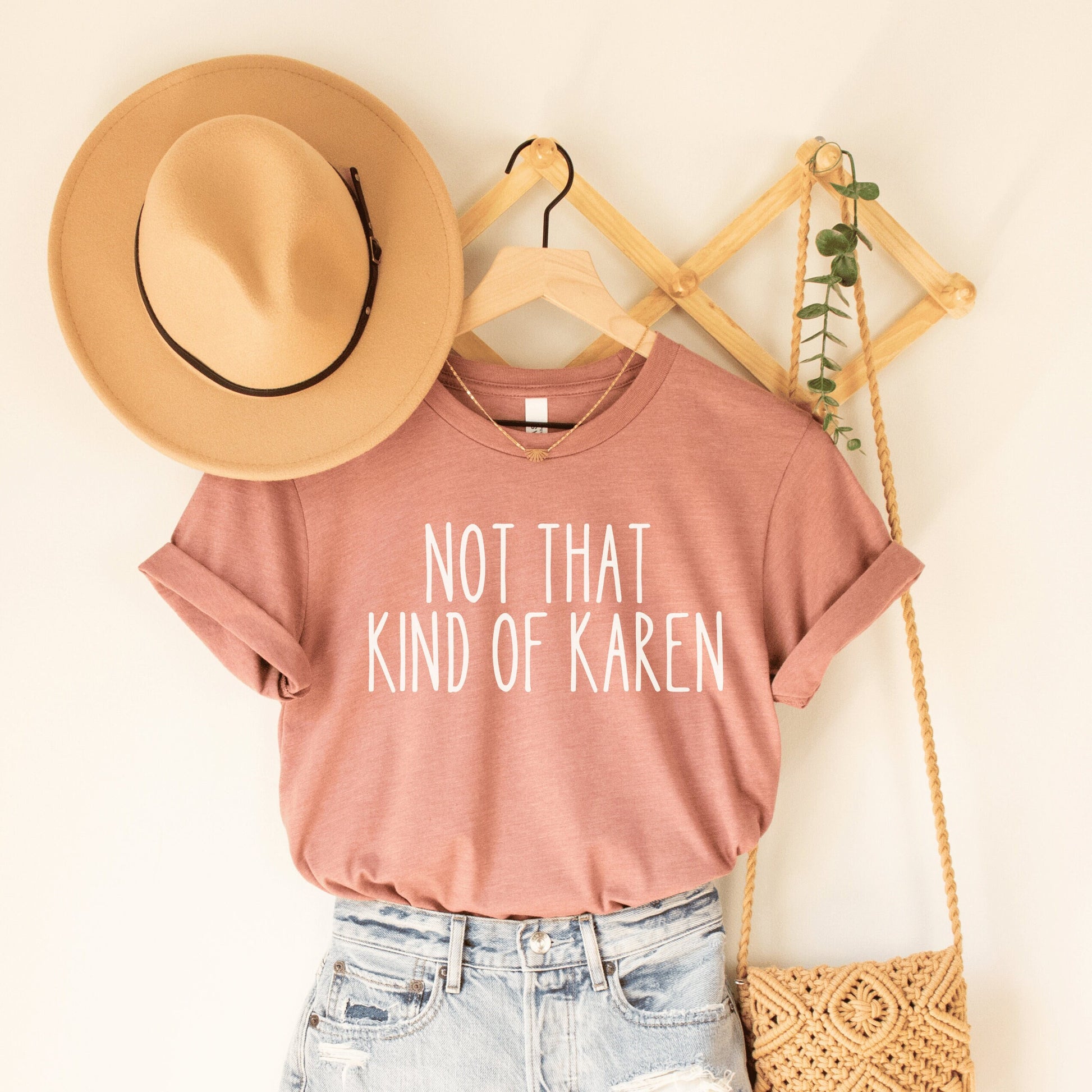 heather mauve unisex karen shirts that say not that kind of karen