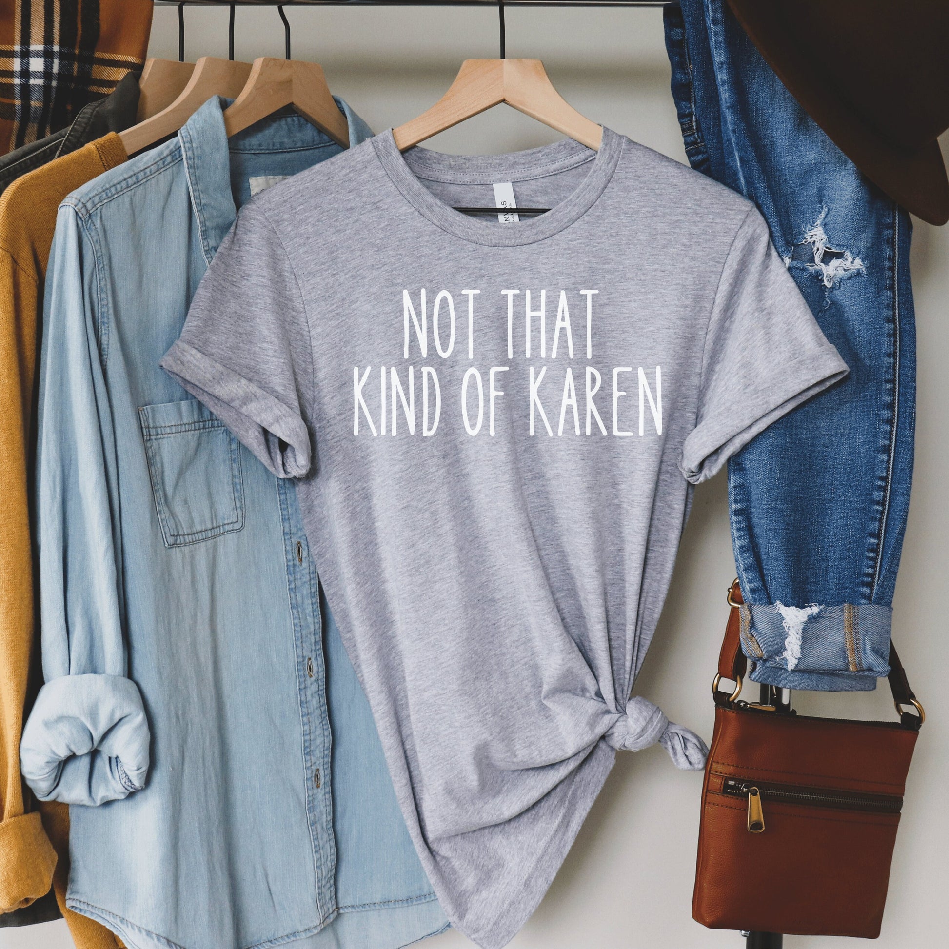 heather gray unisex karen shirts that say not that kind of karen